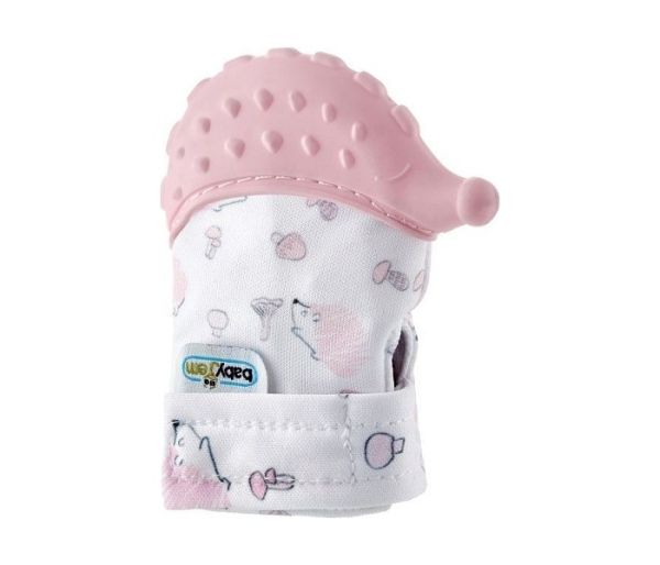 Babyjem glodalica za bebe rukavica hedgehog - pink