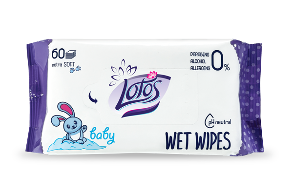Lotos Baby vlažne maramice, 60 komada