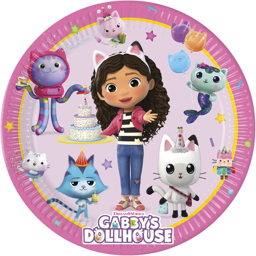 Party Deco Papirni Tanjur Gabby'S Dollhouse 23cm, 8/1, Roza