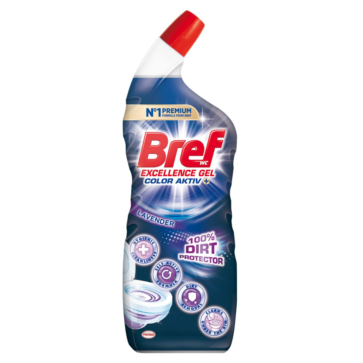 BREF Sredstvo za čišćenje WC šolje Power gel Total Protection 700 ml lavanda