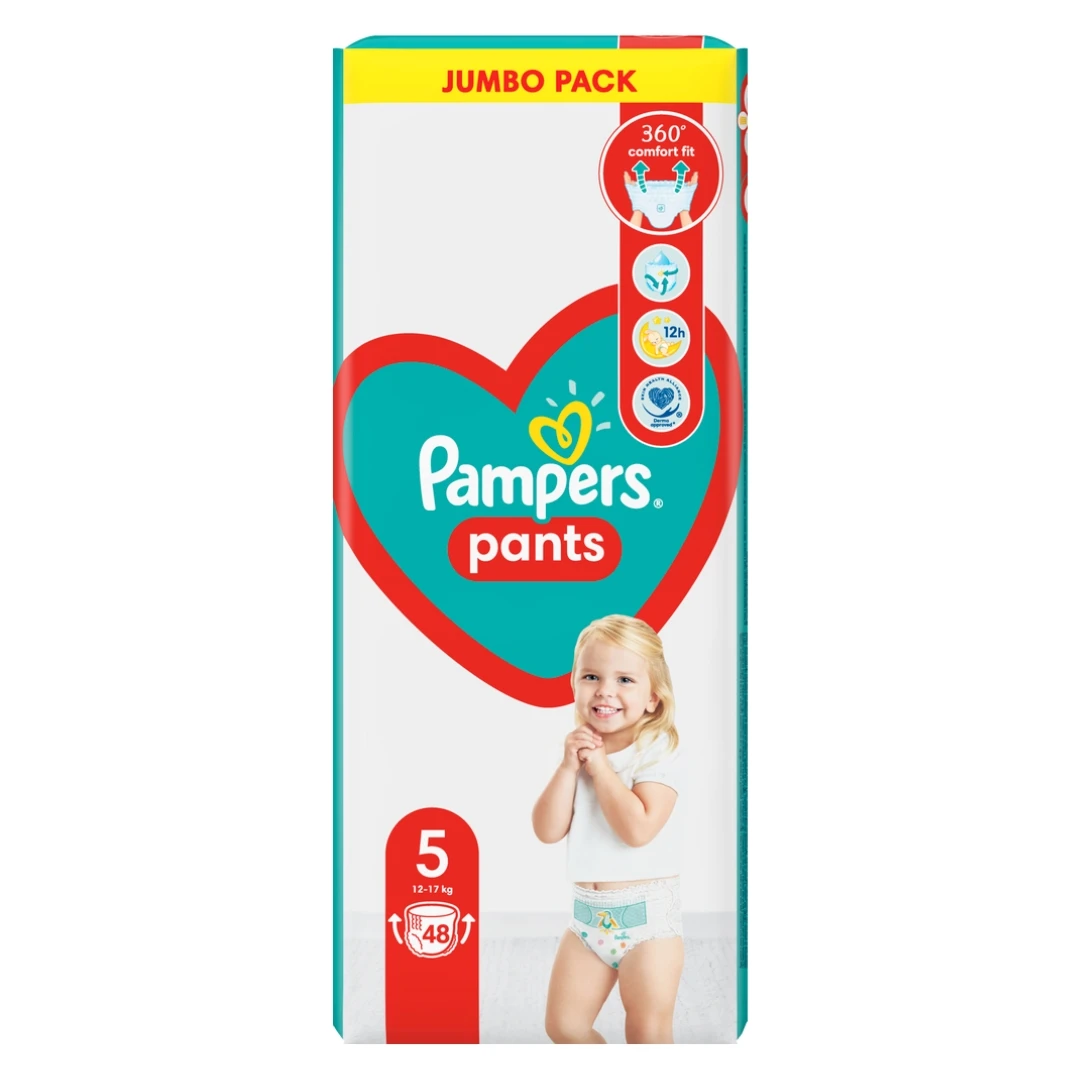 Pampers Jumbo Pack Junior Pants pelena za bebe, Veličina 5 (12-18kg), 48kom
