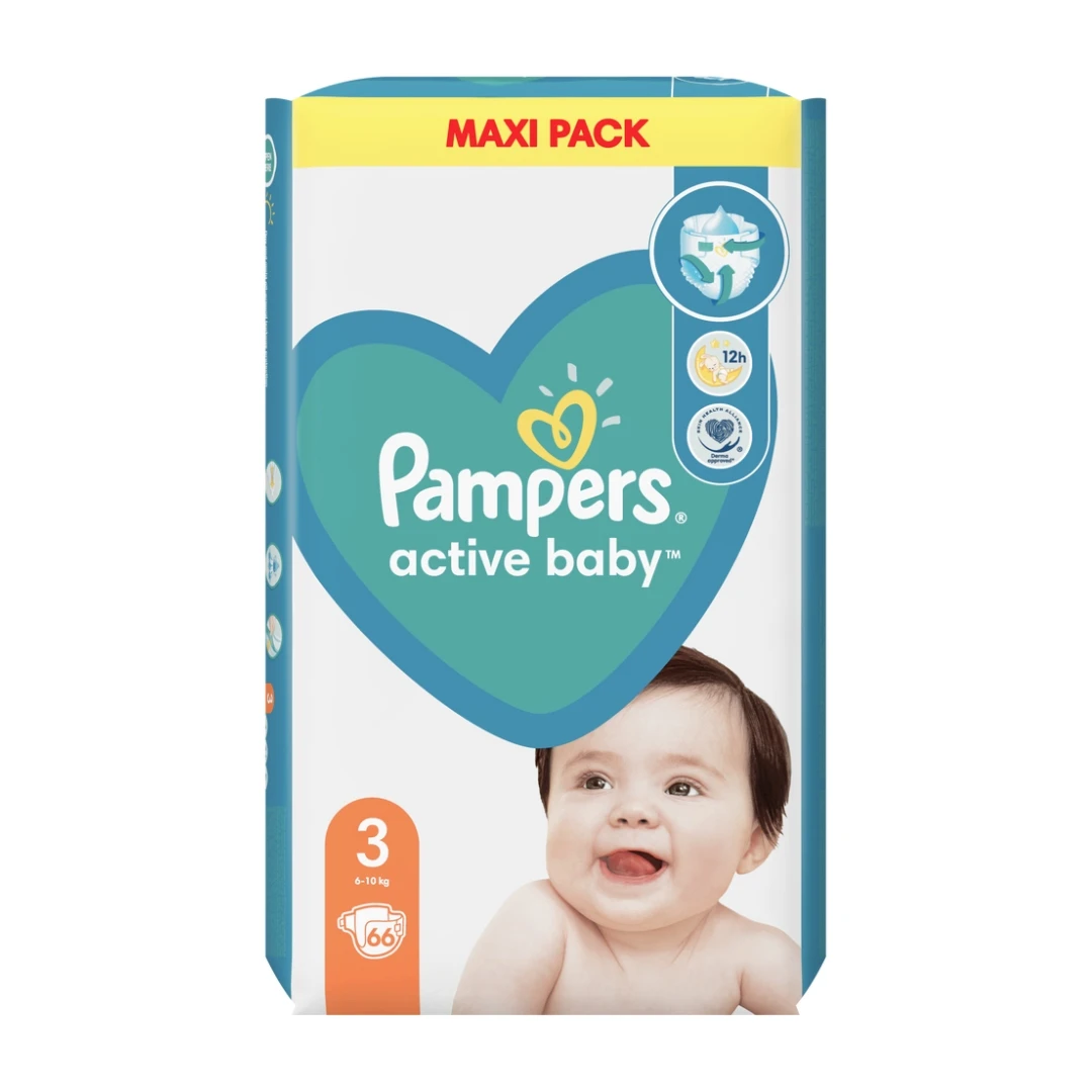 Pampers Active Baby VPP pelene, veličina 3 (6-10 kg), 66 komada