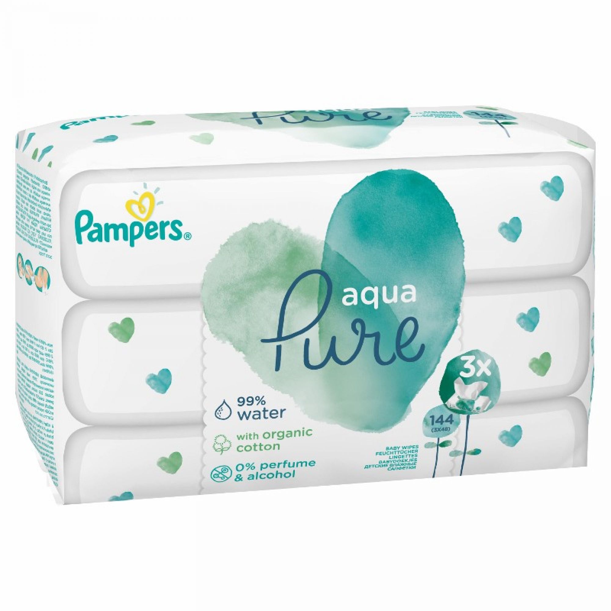 Pampers Vlažne maramice Aqua soft touch, 3x48 komada