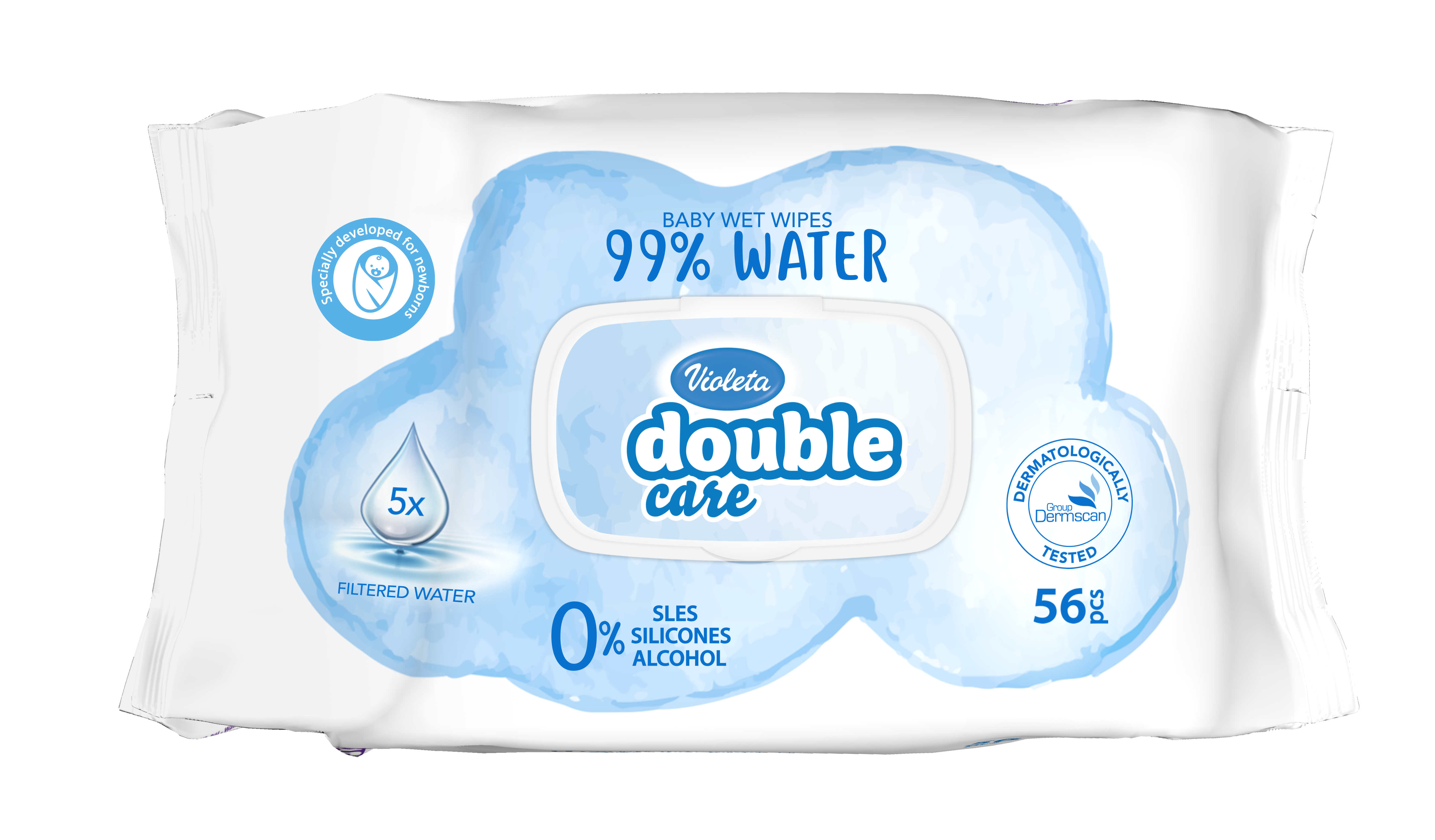 double care vlažne maramice – 99 % voda, 56 kom