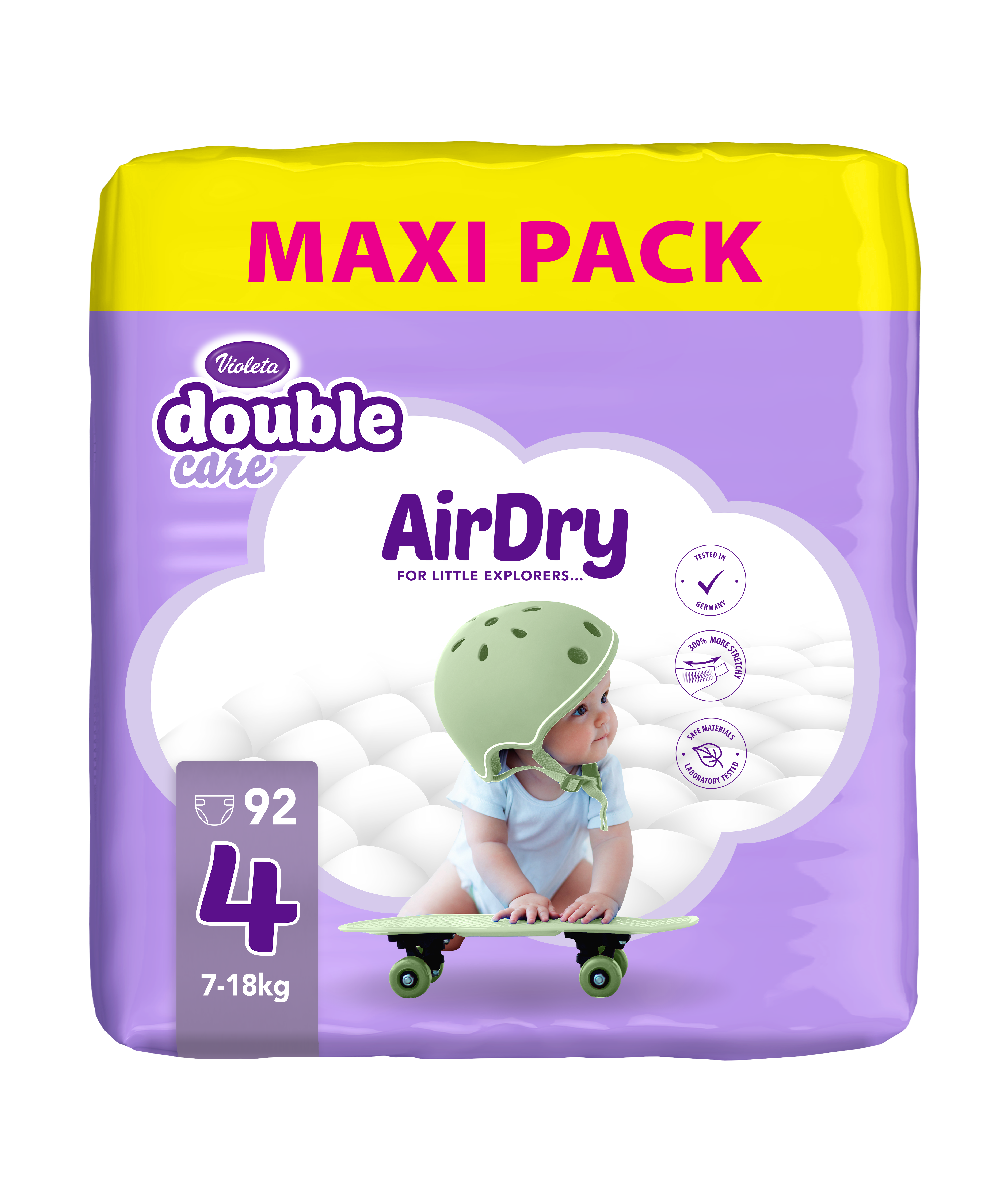 VIOLETA Maxi Pack Air Dry Pelene, 4 Maxi, 7-18 kg, 92/1
