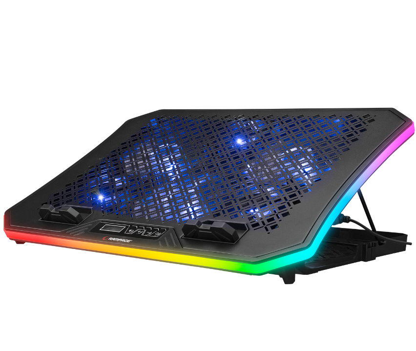 Postolje za notebook gaming Rampage AD-RC34 METAFOR Black 6 Fan RGB Illuminated 10"-19", 36312