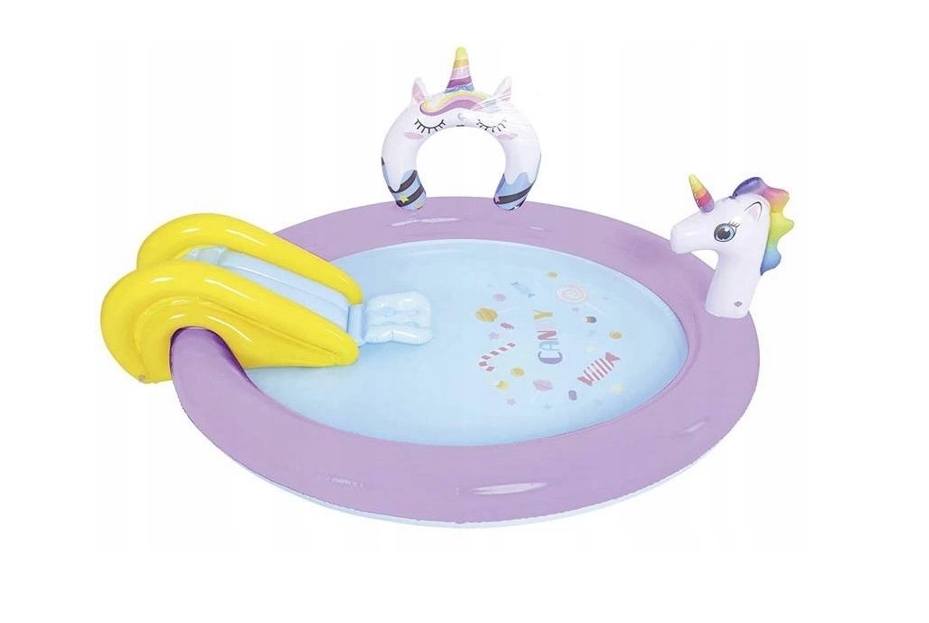 Jilong Dječiji bazen s prskalnom vodom Unicorn s priborom, 195x155x79cm, 125l, ljubičasta