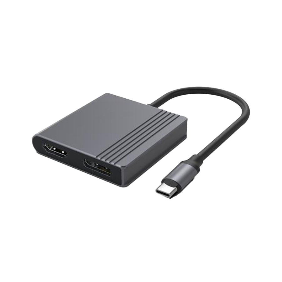 Gembird USB adapter Type-C na HDMI i DisplayPort 4K 60Hz, A-CM-HDMIFDPF-01, Crni