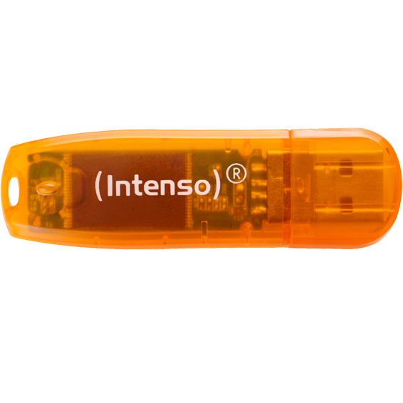 INTENSO USB fleš disk 64GB Hi-Speed ​​USB 2.0 Rainbow Line narandžasti