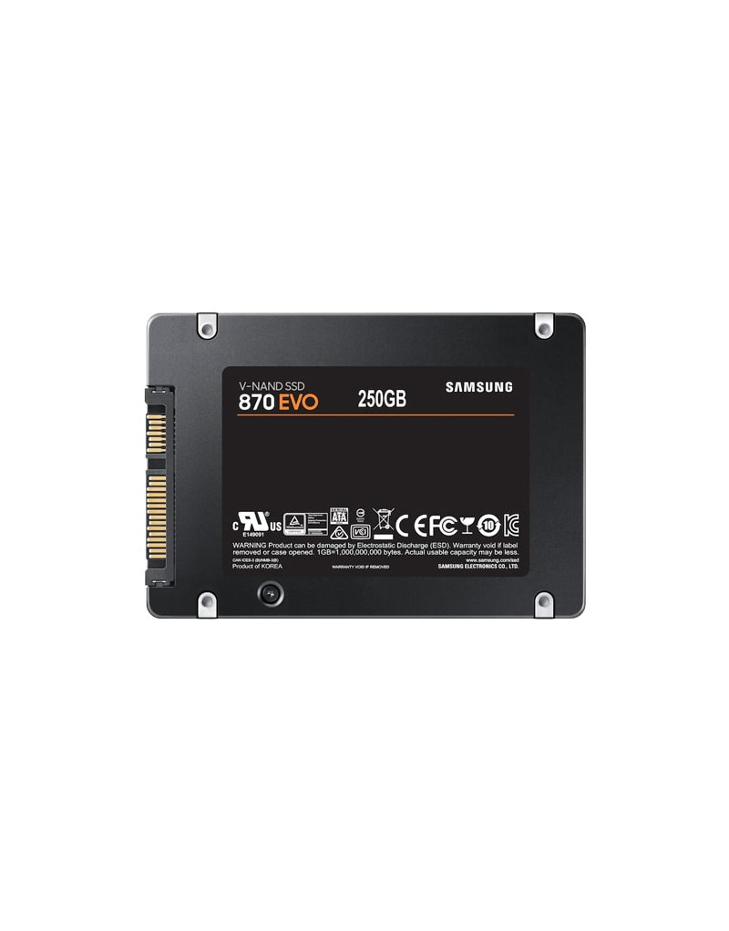 Samsung 870EVO Series 2.5" SATA III SSD disk, 250 GB, 560/530 Mb/s