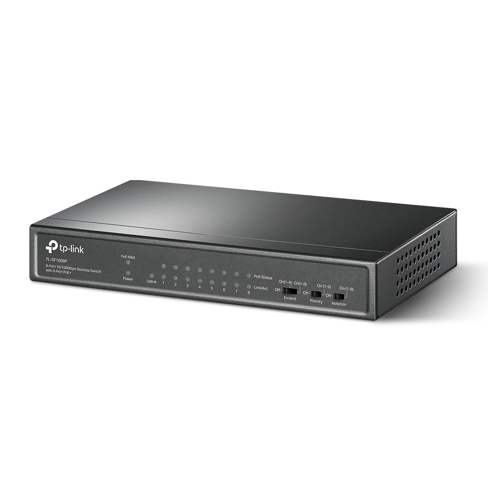 TP-LINK Prekidač sa 9 portova TL-SF1009P/8×PoE+ crni