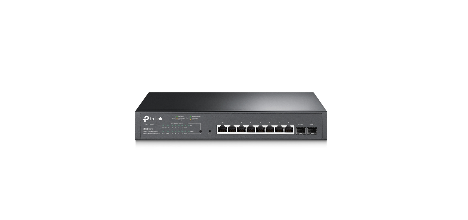 TP-Link Switch TL-SG2210MP gigabit/10xRJ45/8xPOE/2xSFP/Rackmount/metalno kućište crno