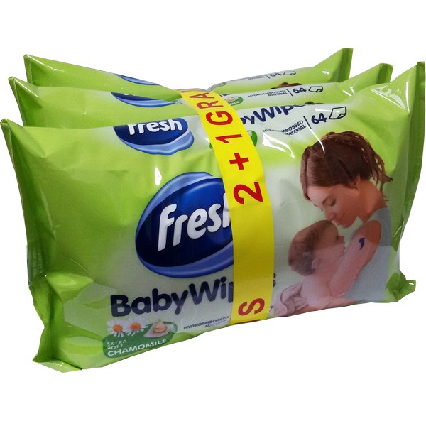 Fresh Vlažne maramice 2+1, Kamilica