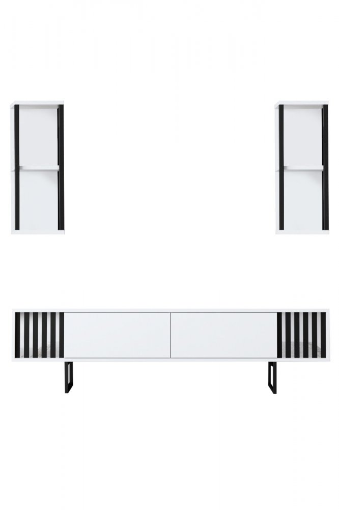 Hanah Home Chrome Line TV komoda s dvije police, bijela