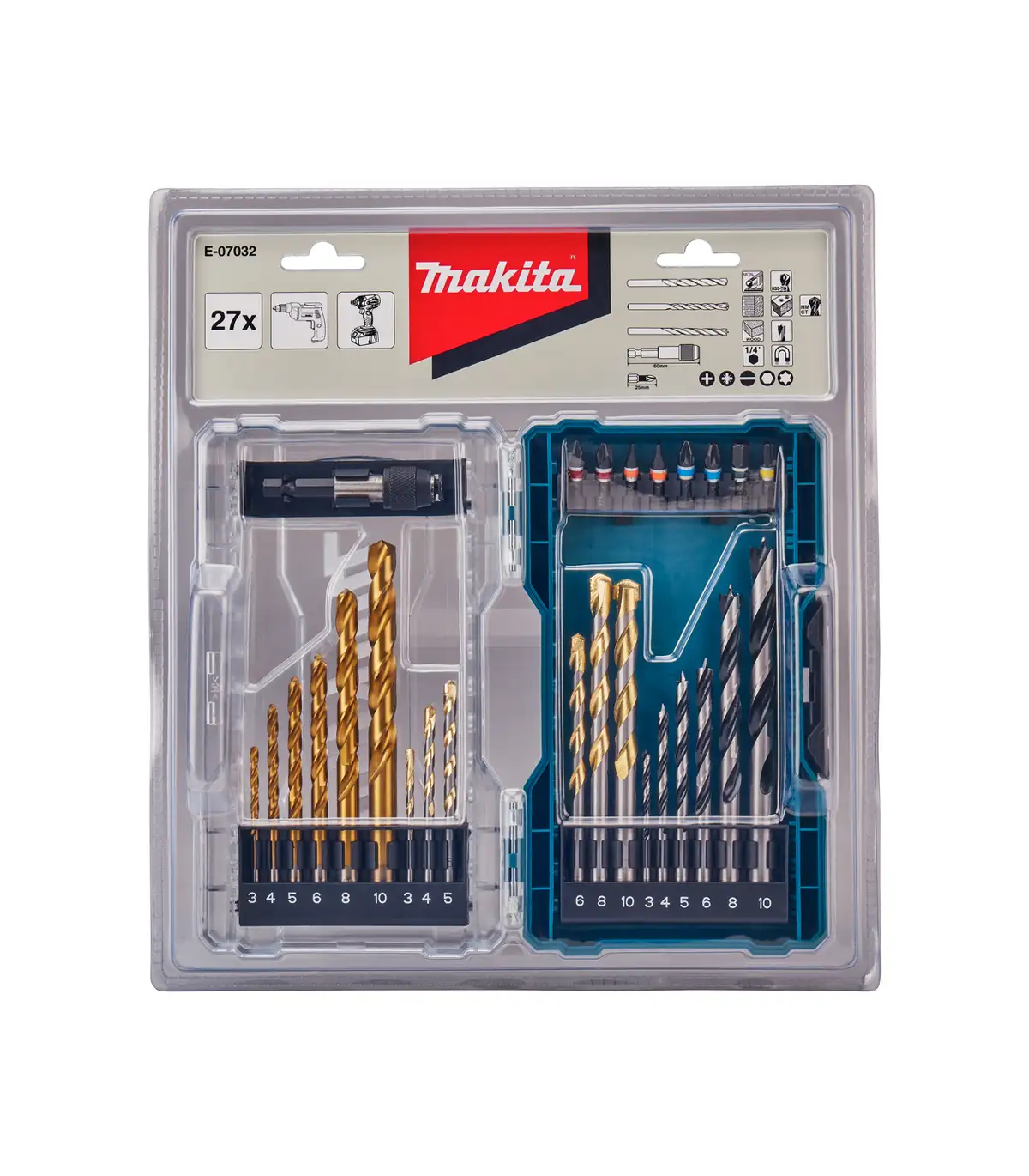 Makita 21-djelni set burgija i bitova E-07032