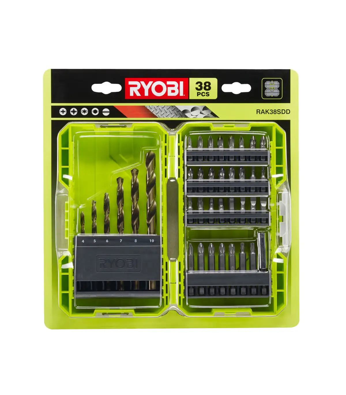 Ryobi 38 dijelni set burgija i bitova RAK38SDD