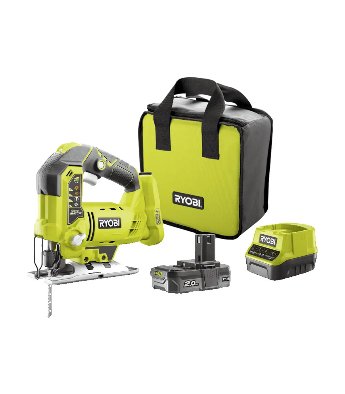 Ryobi Akumulatorska Ubodna Pila 18V U Setu sa 1X Baterijom 2.0 Ah, Punjačem I Torbom R18Js-120S