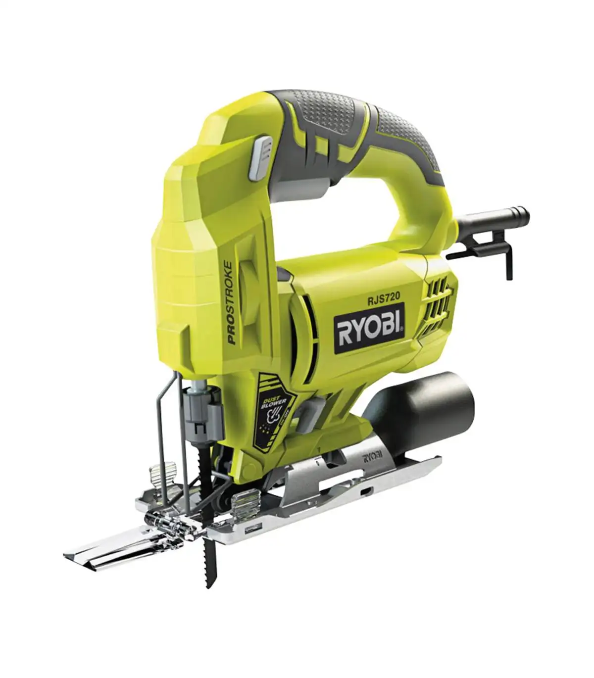 Ryobi ubodna pila RJS720-G - 500W, broj uboda 0-5000/min, rez u drvu 72mm, u čeliku 6mm, masa 2,75kg