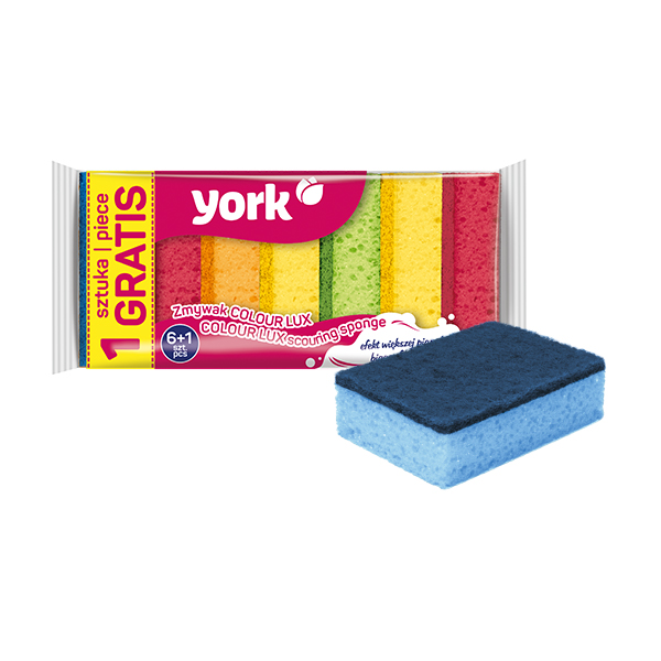 YORK Set od 6 šarenih spužvi za čišćenje + 1 gratis