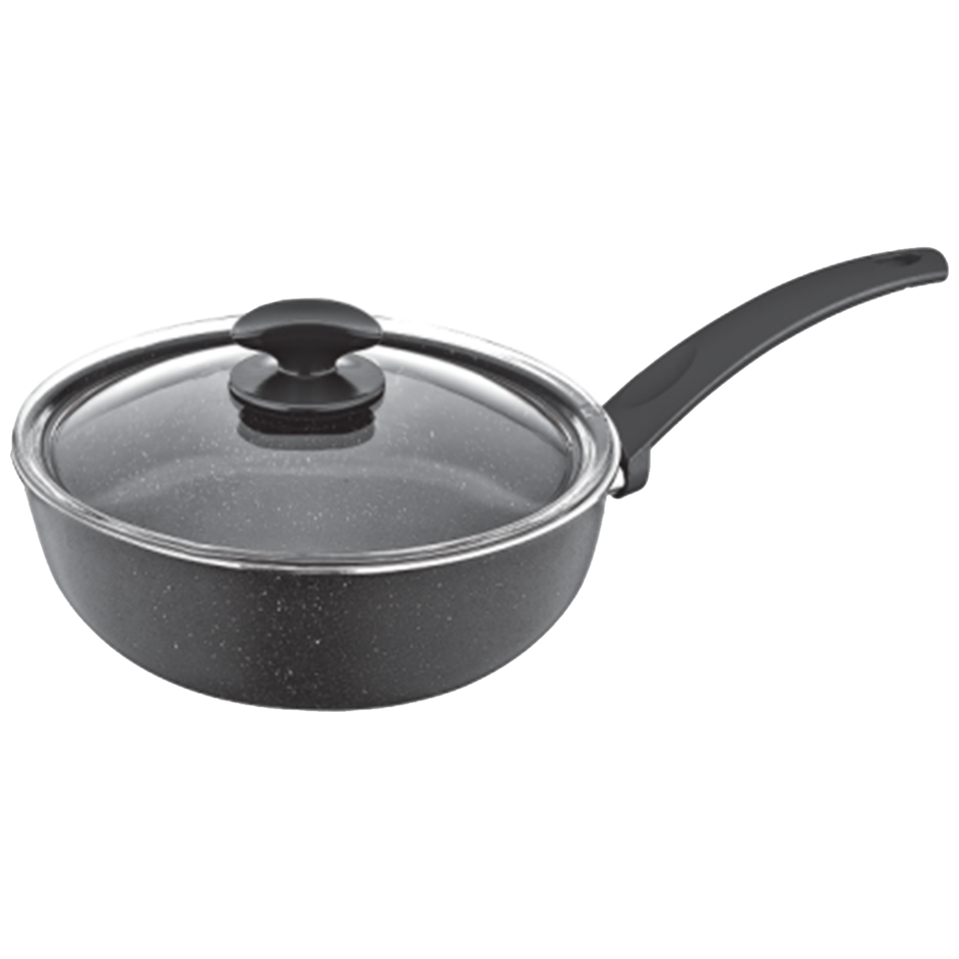 Zilan Tava sa staklenim poklopcem, granit, 24 cm - ZLN2065, Crna