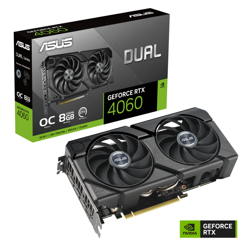 ASUS grafička kartica Dual GeForce RTX 4060 EVO OC Edition 8GB GDDR6 Gaming | Ananas
