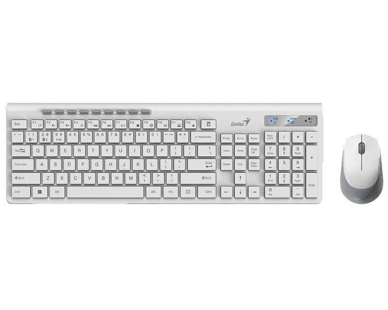 GENIUS SlimStar 8230 bežična USB YU bijela tastatura + miš
