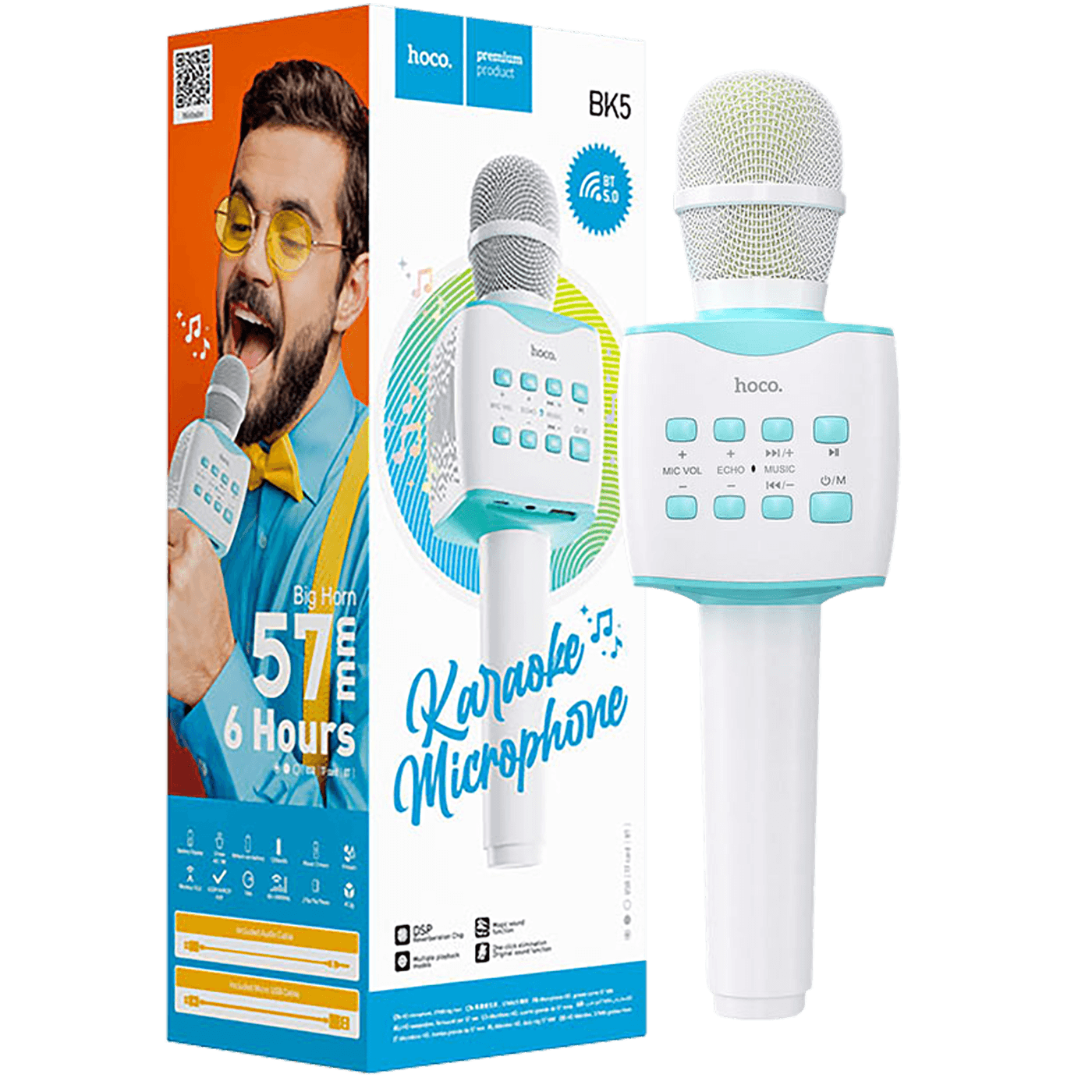 HOCO Bežični mikrofon BK5, Karaoke, 1200mAh, plavi | Online prodaja ...