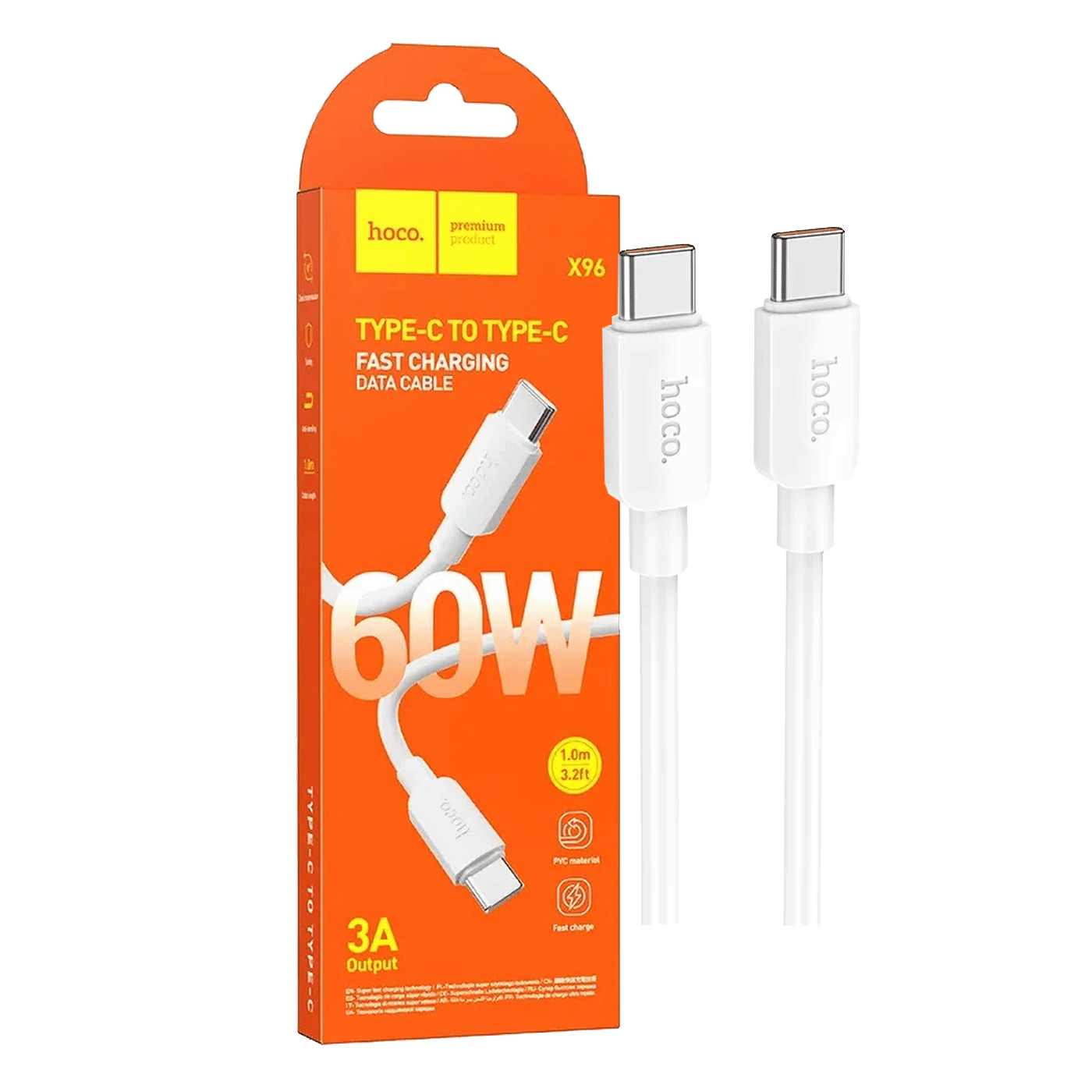 Hoco USB kabl za smartphone, type C, 60W, bijela - X96 Hyper, 60W, Bijeli
