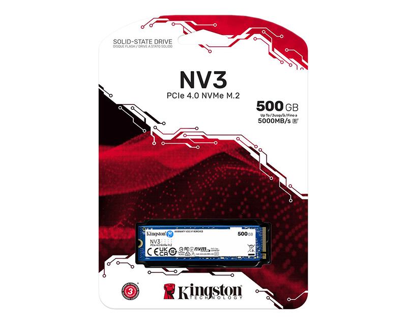 Kingston SSD SNV3S/2000G 2TB NV3 NVMe PCIe Gen 4.0 Up to 6,000MB/s read, 5,000MB/s write