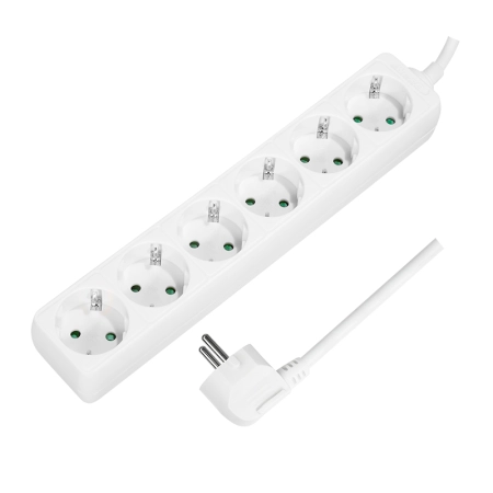 LogiLink Produžni kabl 6 utičnica 1.5m LPS238 , Bijeli