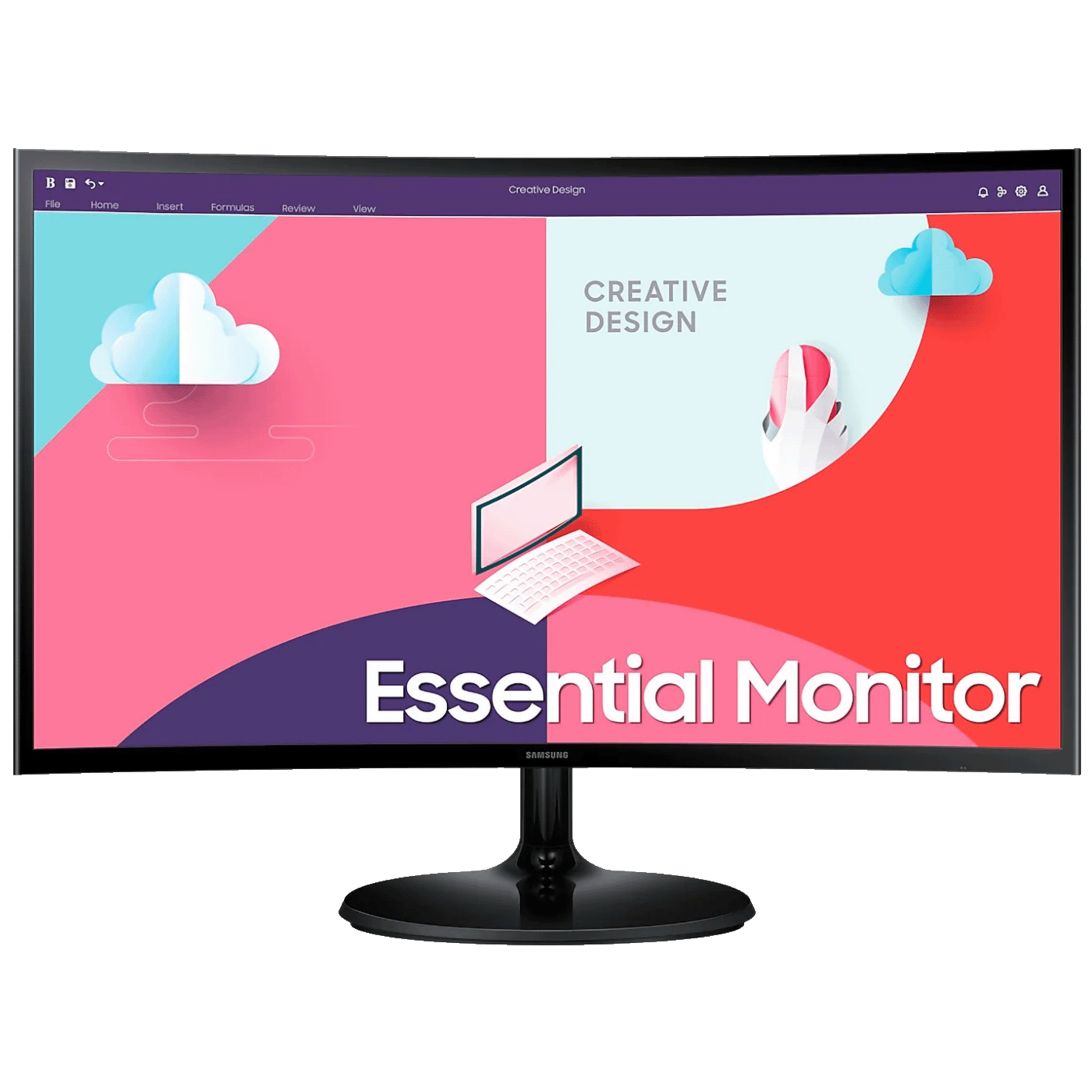 Samsung Monitor 27", Zakrivljeni, FullHD, HDMI, VGA - LS27C364EAUXEN | Ananas