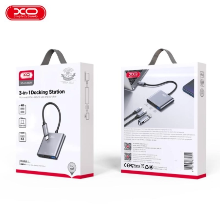 XO HUB011 USB Type-C Multi-hub 3in1