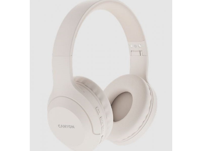 CANYON BTHS-3, Canyon Bluetooth headset,with microphone, BT V5.1 JL6956, battery 300mAh, Type-C charging plug, PU material, size:168*190*78mm, charging cable 30cm and audio cable 100cm, Dark