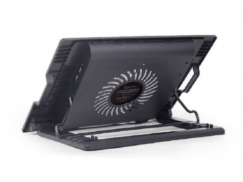 GEMBIRD NBS-1F17T-01 Stalak sa hladnjakom za laptope do 17 inča, ventilator od 15 cm, podešavanje visine, LED