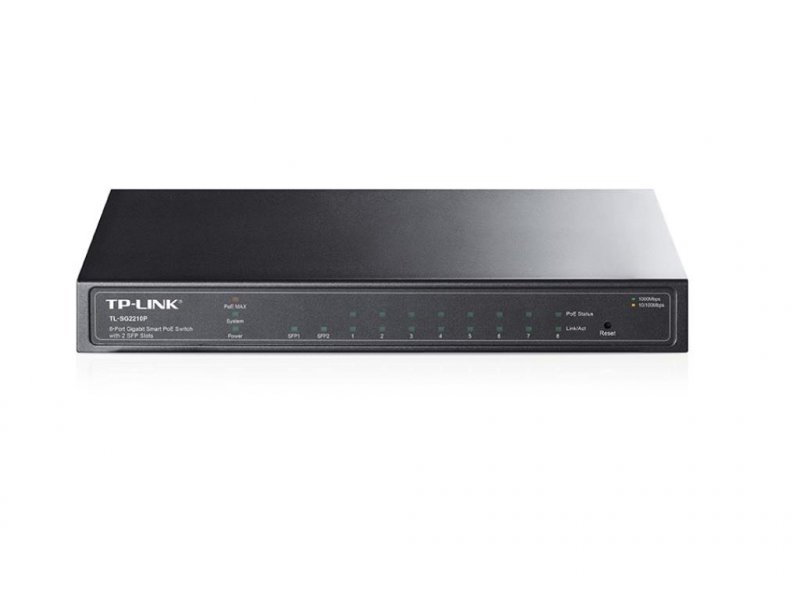 TP LINK T1500G-10PS pametni prekidač, EtStream, 8-portni gigabitni, PoE crni
