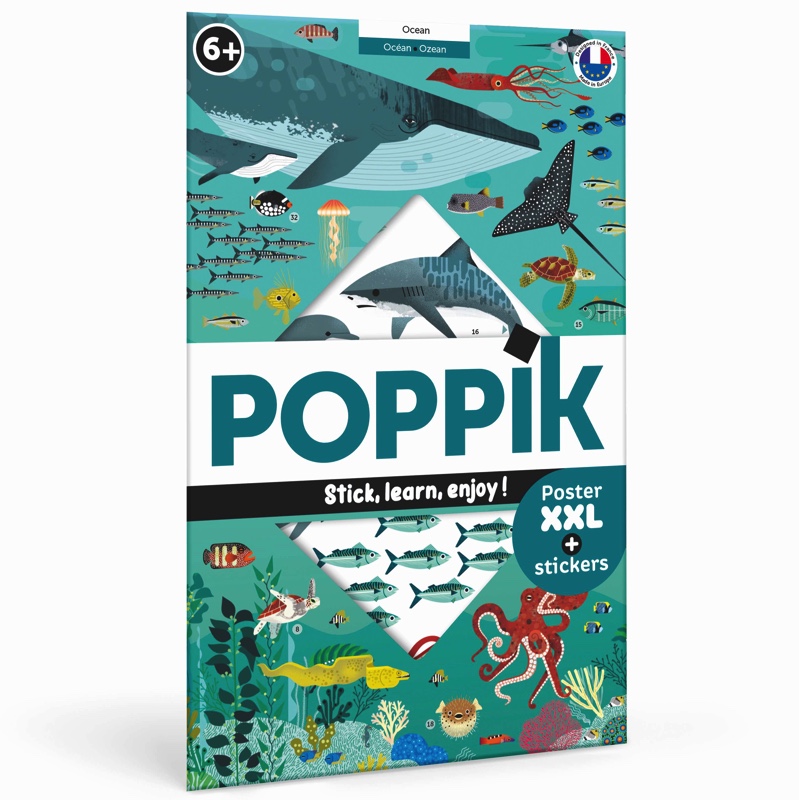 Poppik Edukativni poster s nalepnicama Otkrića: Okeani 6+