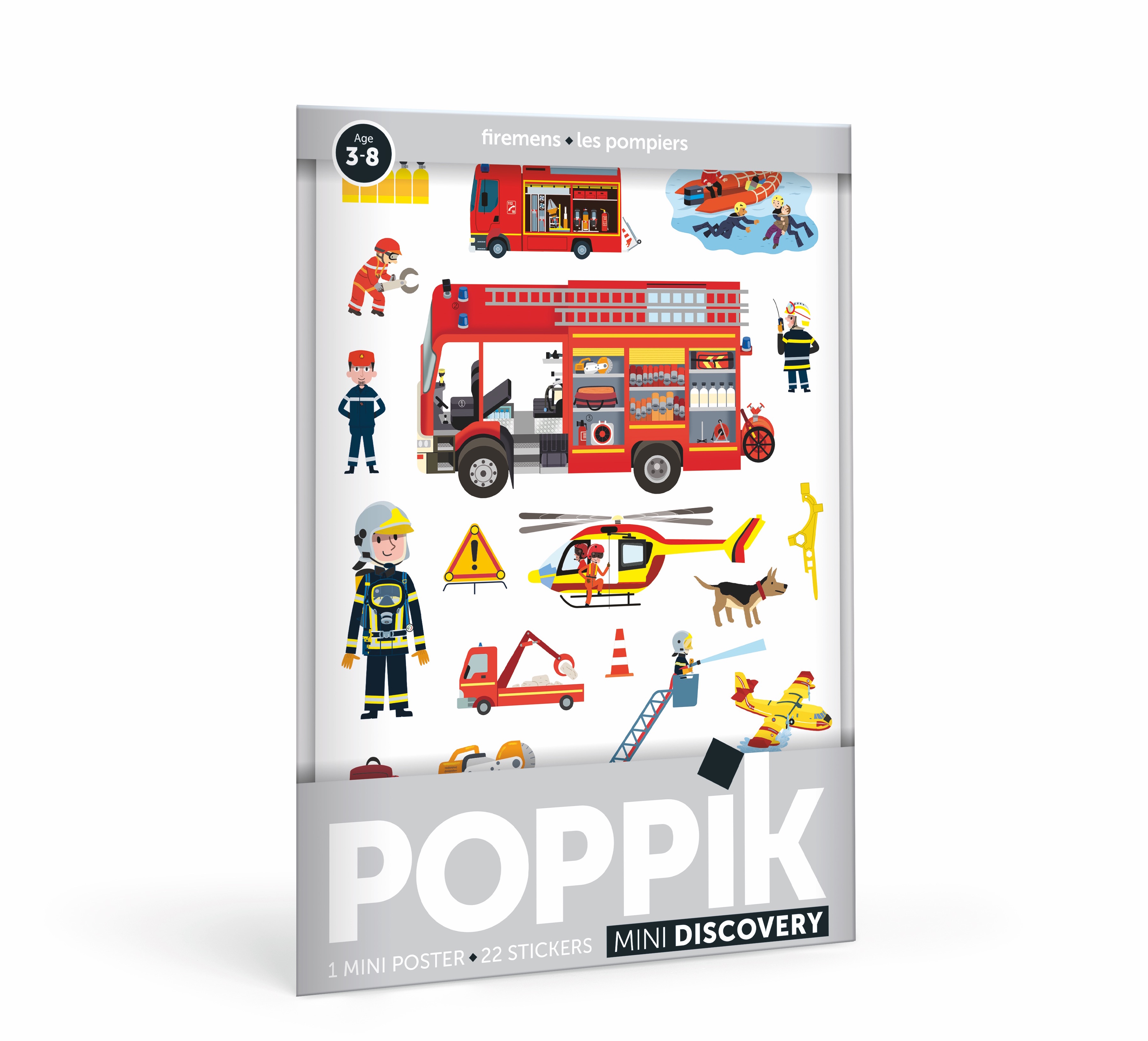 POPPIK Edukativni poster s nalepnicama Mini otkrića Vatrogasci