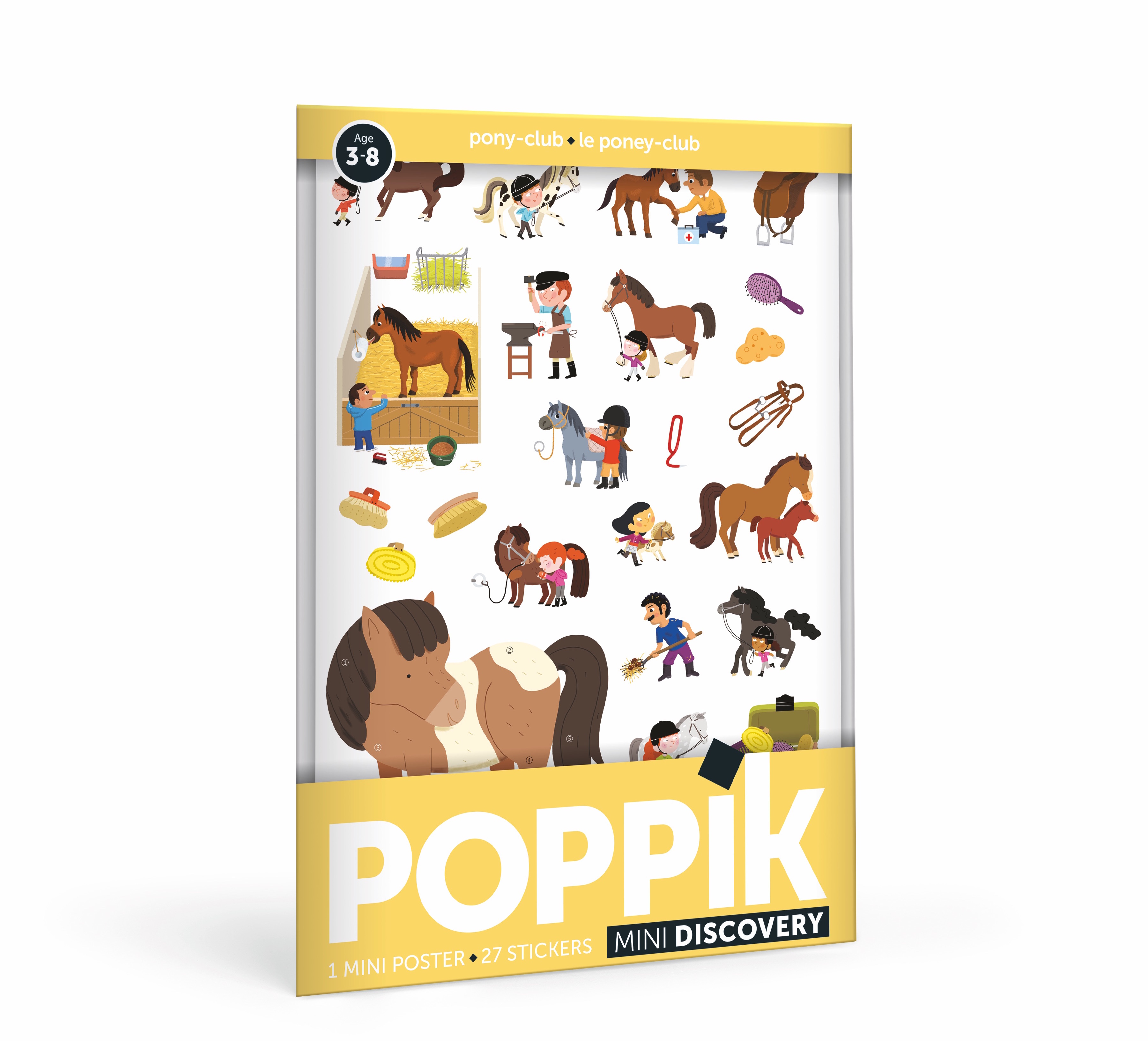 POPPIK Edukativni poster s nalepnicama Mini otkrića Poniji