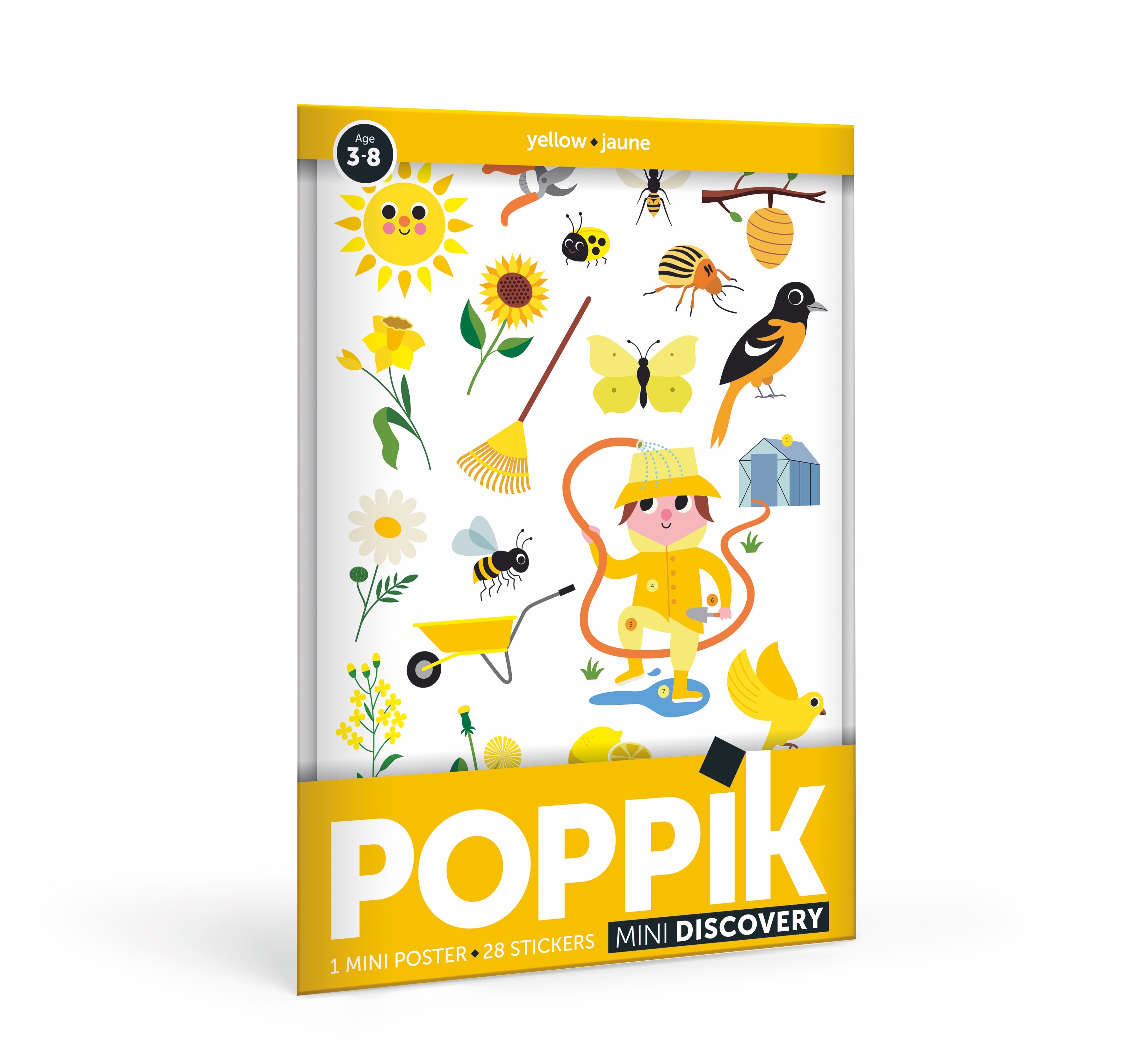 POPPIK Edukativni poster s nalepnicama Mini otkrića Žuta boja