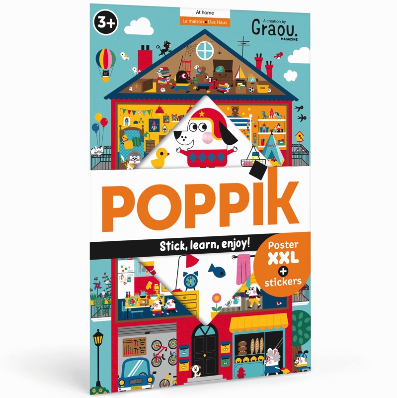 Poppik Edukativni poster s nalepnicama Otkrića: Kuća 3+