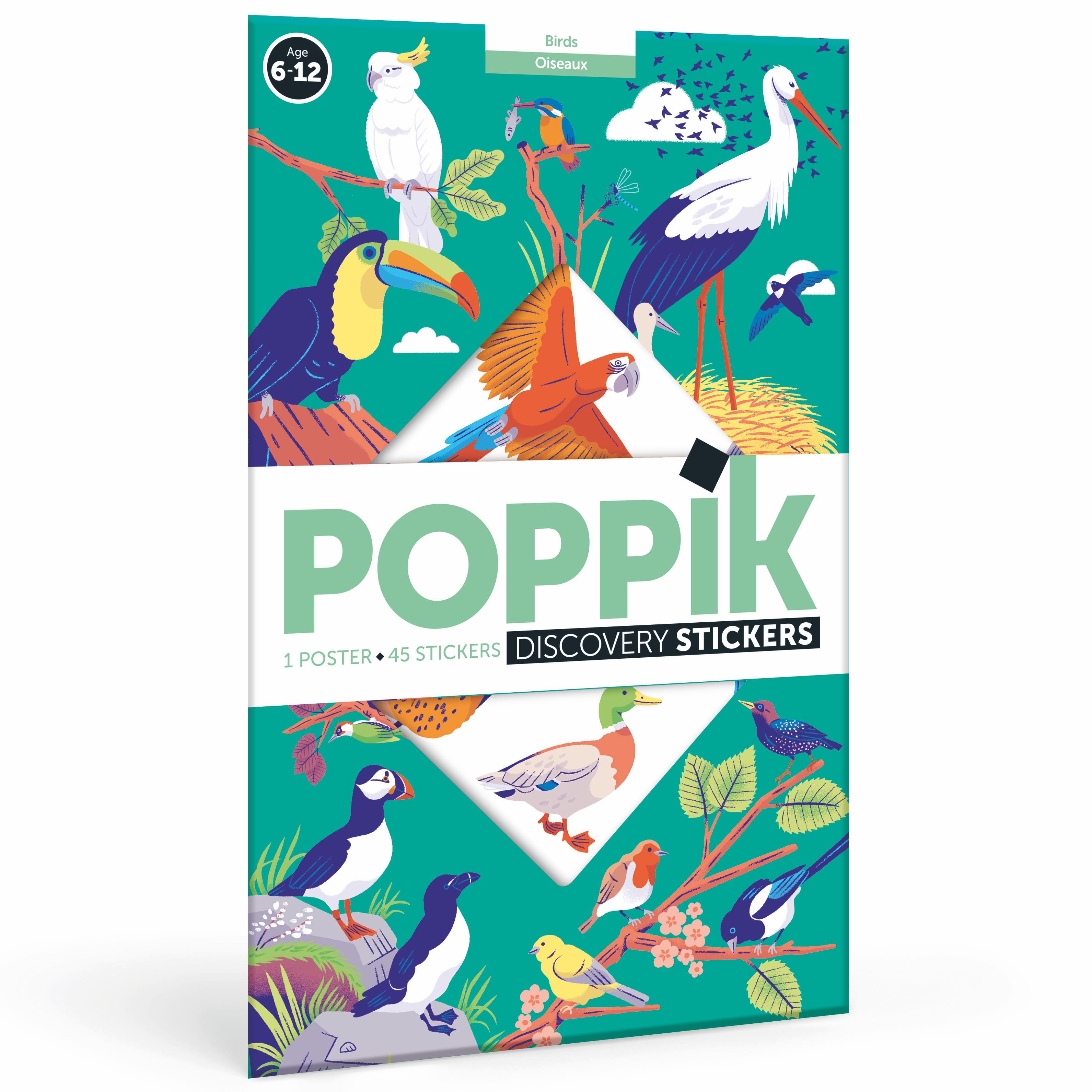 POPPIK Edukativni poster s nalepnicama Otkrića Ptice