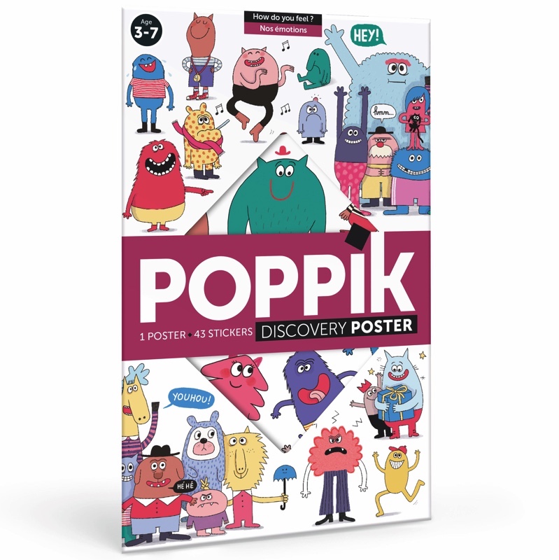 Poppik Edukativni poster s nalepnicama Otkrića: Osećanja 3-7