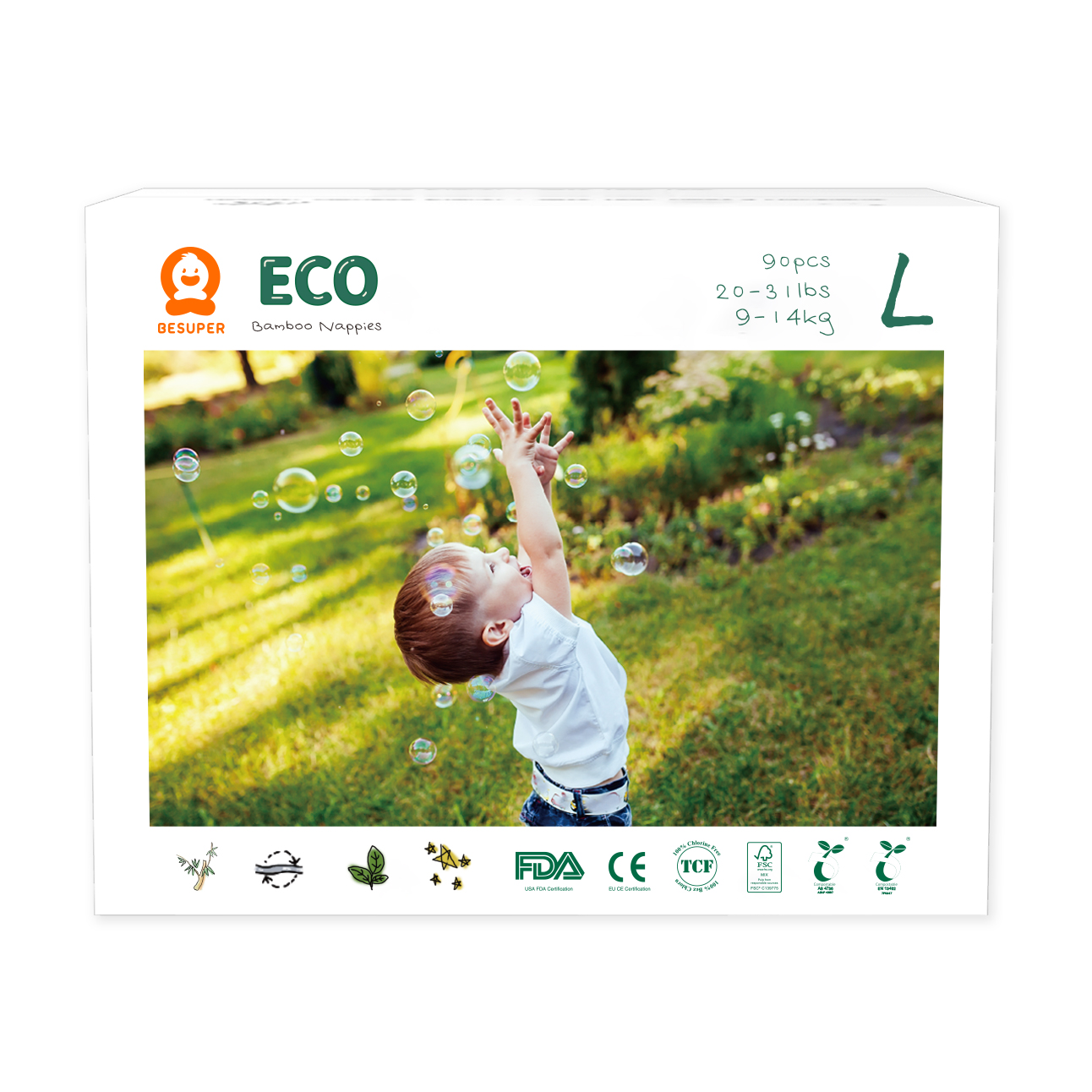 BeSuper Pelene Eco Bamboo L, 9-14 kg, 90/1