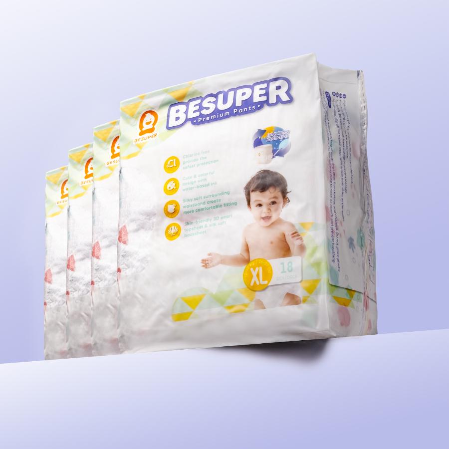 BeSuper Pelene Premium Pants XL, 13-17 kg, Mesečno pakovanje, 72/1