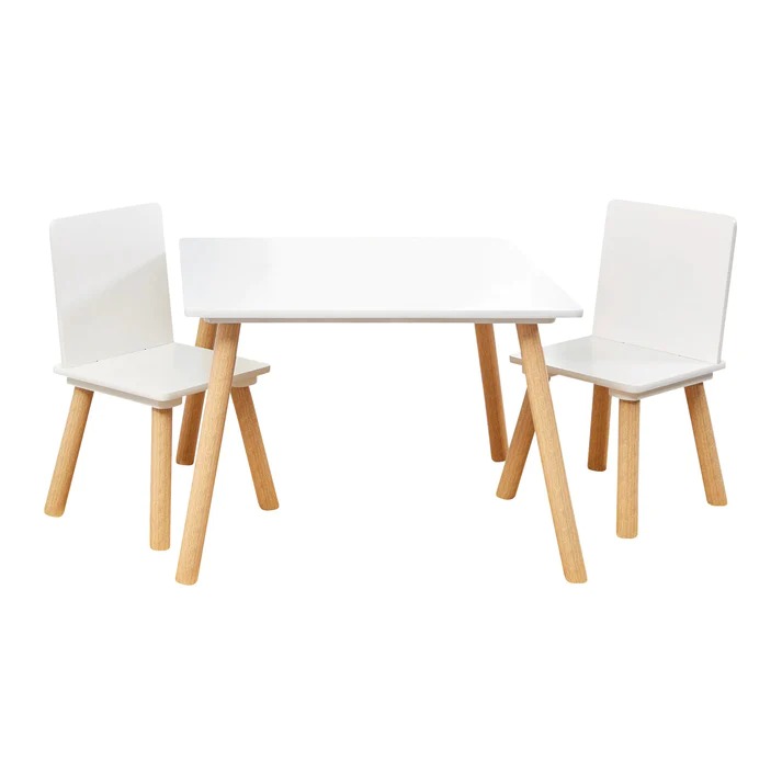KINDER HOME Dječiji sto sa 2 stolice, bijeli