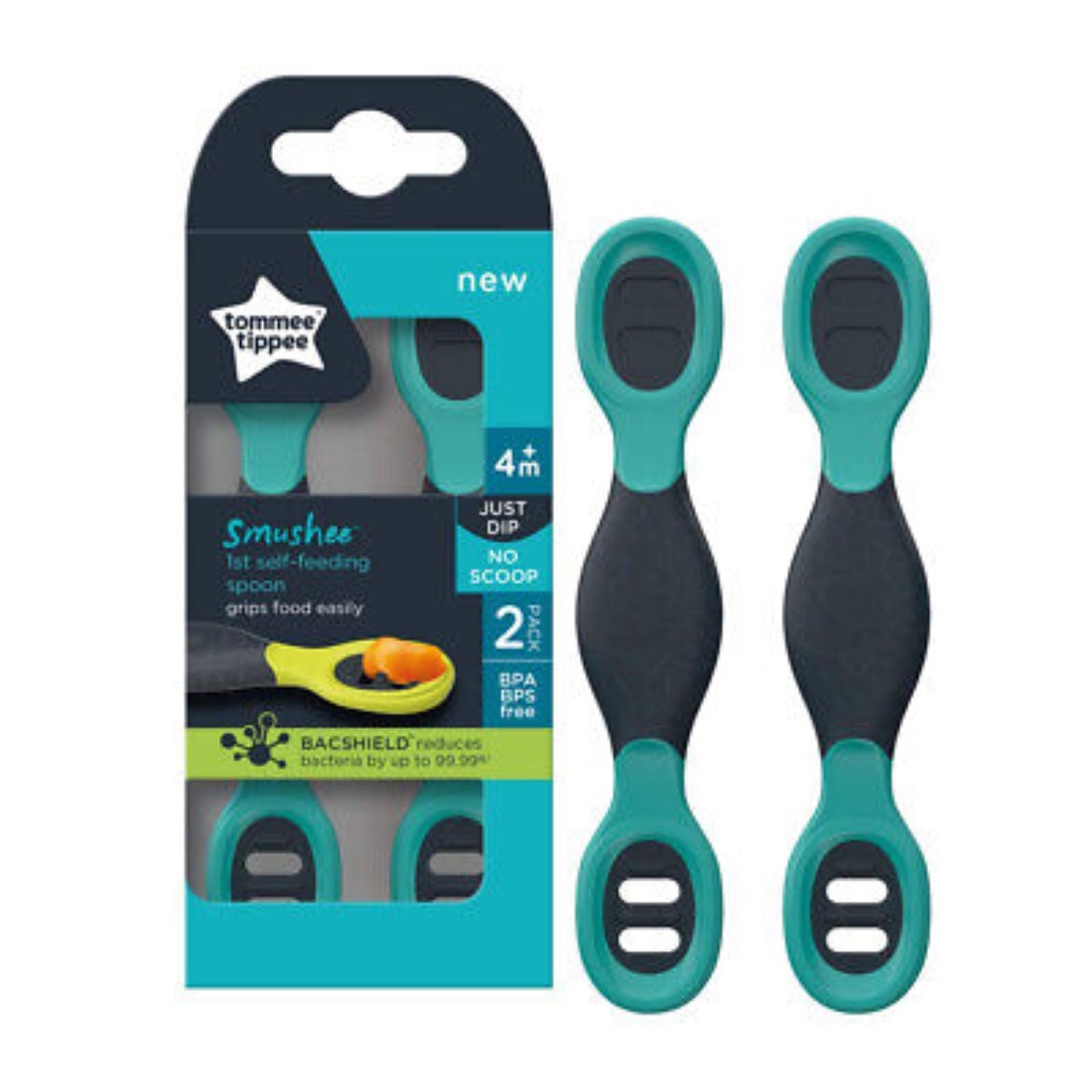 Tommee Tippee Kašičice za samostalno hranjenje 4m+, 2 komada, Zelene