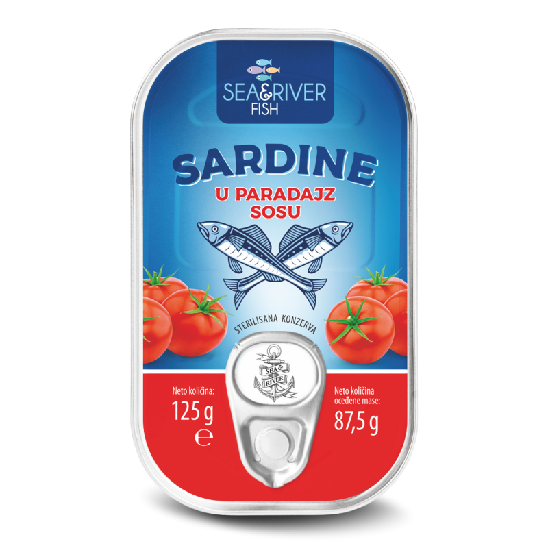 SEA&RIVER FISH Sardine u paradajz sosu, 125g | Online prodaja | Ananas
