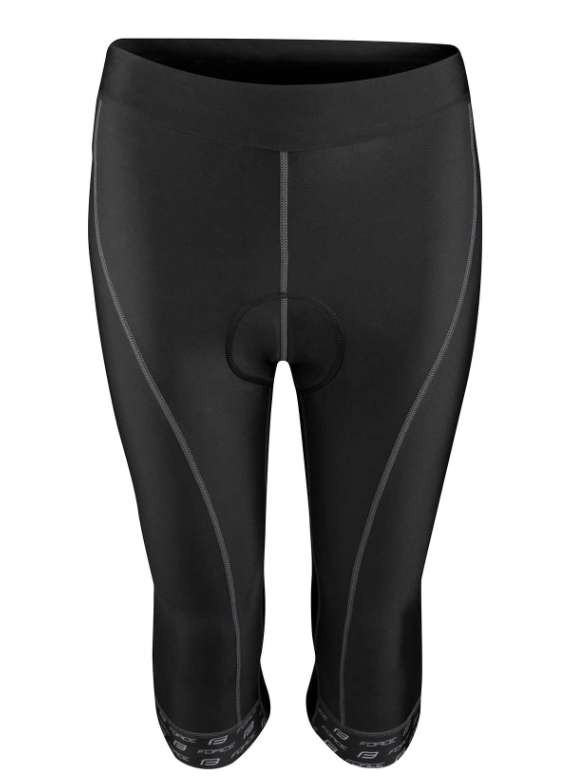 Force Biciklističke helanke sa umetkom Lady Bike 3/4, Crne