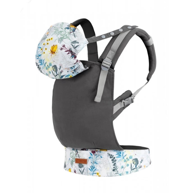 MoMi Kengur nosiljka Collete Grey Flowers