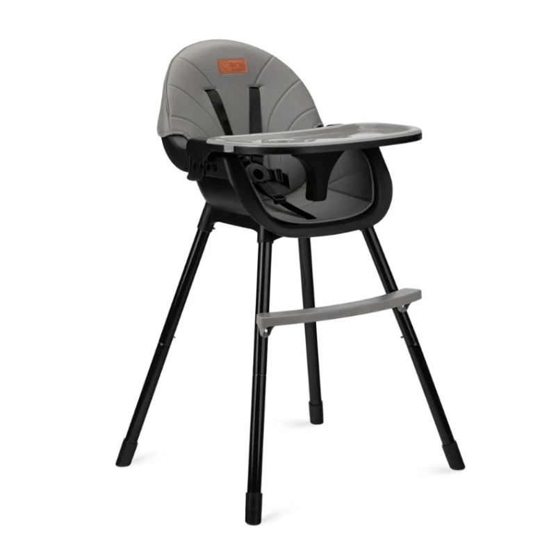 MoMi Flovi stolica za hranjenje bebe Grey Black, 6m+
